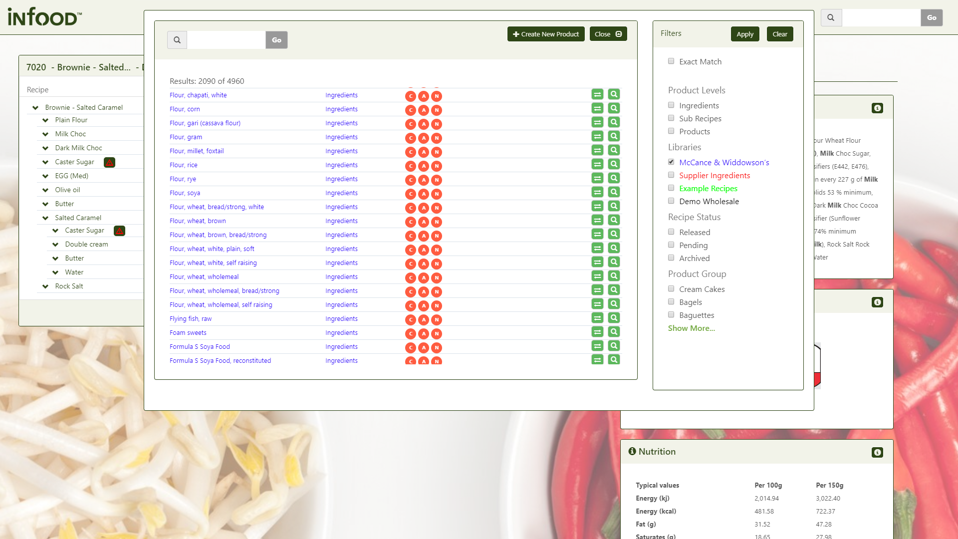 Change recipes easily with our software for a bakery