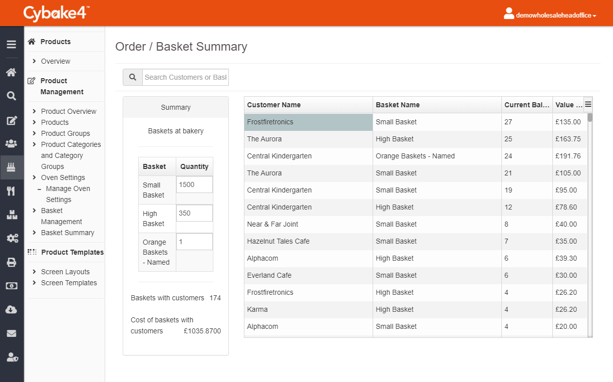 Use our bakery management software for baskets reports