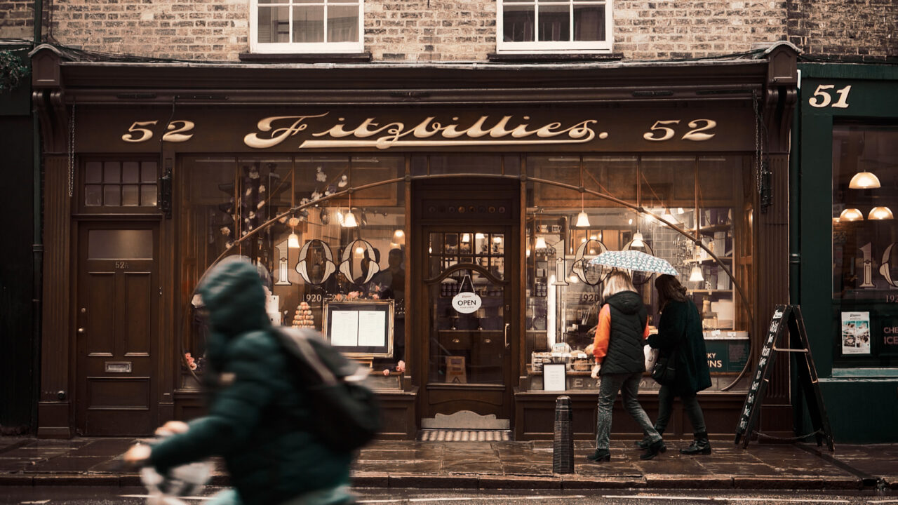 Fitzbillies Artisan Bakery and Tearooms Shopfront.