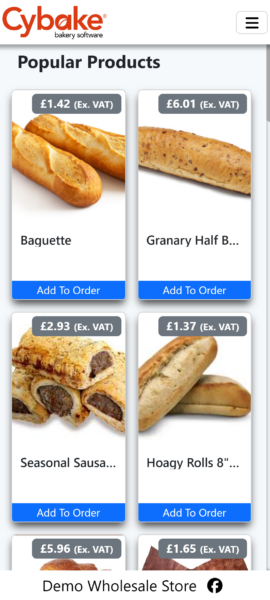Online wholesale ordering - bakery management software