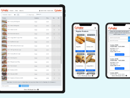Online wholesale bakery ordering on iPad and iPhones