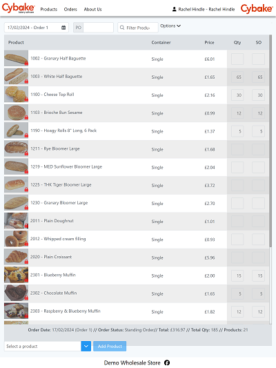 online ordering for wholesale bakeries on ipad