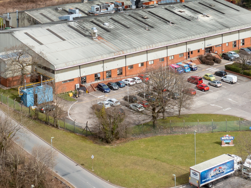 Arial shot of Braces Bakery's site in Pen-Y-Fan, Wales