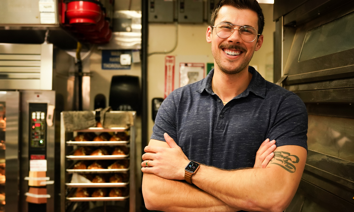 Rebel Bread owner Zach Martinucci pictured inside his bakery