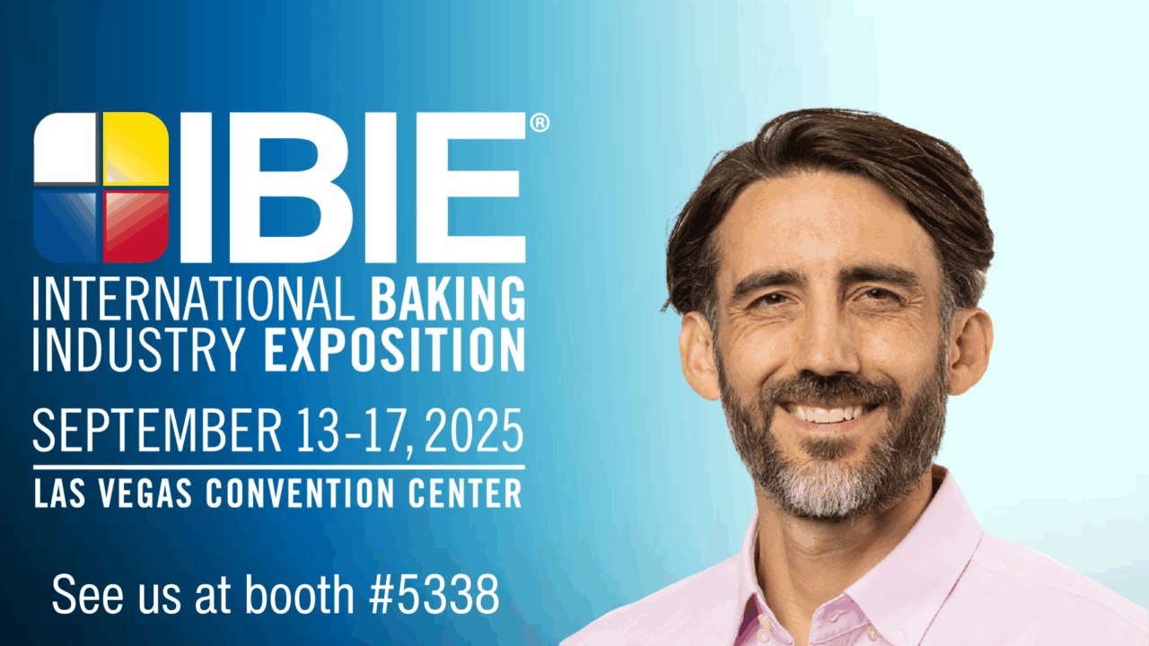 IBIE logo and Luke Karl, head of Cybake USA.