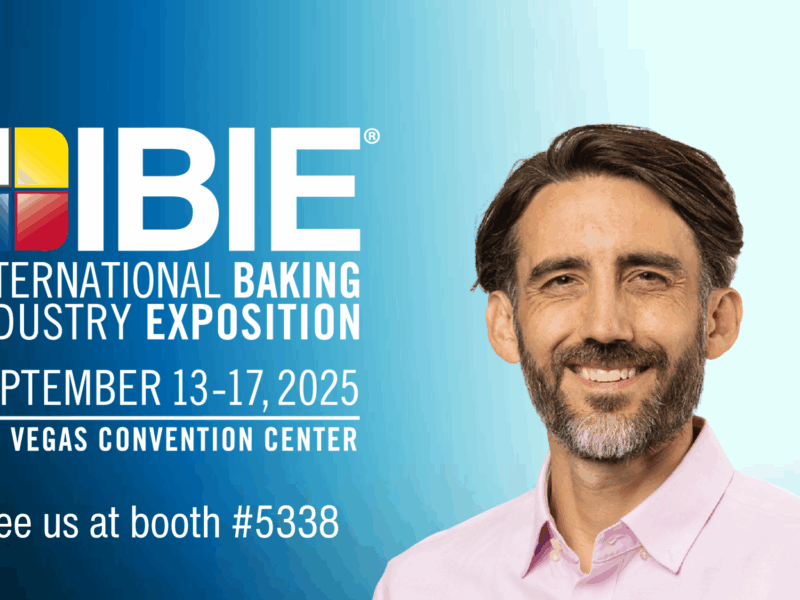 IBIE logo and Luke Karl, head of Cybake USA.