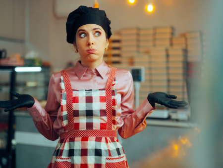 Photo of bemused baker