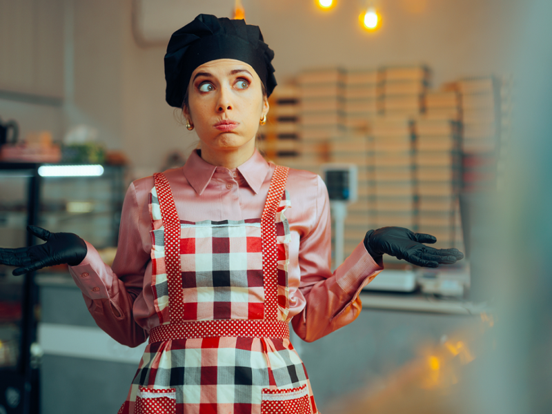 Photo of bemused baker