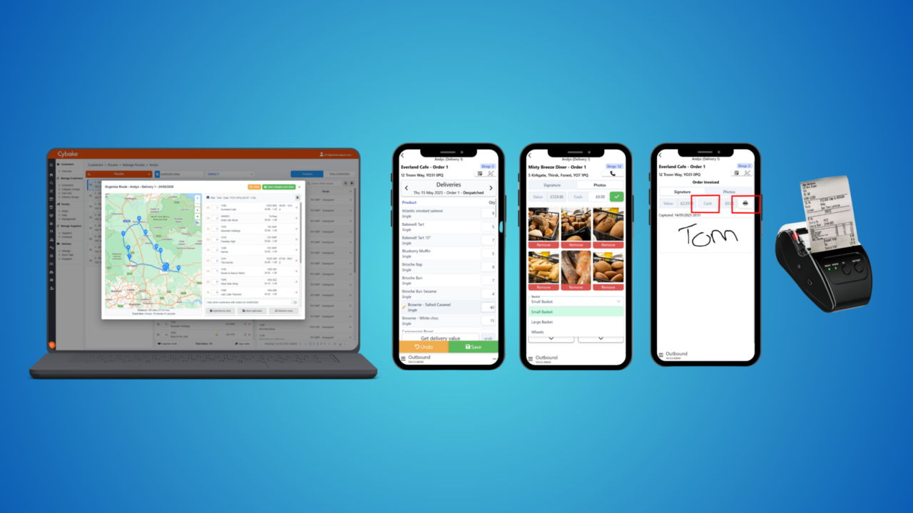 Cybake's driver delivery app screenshot